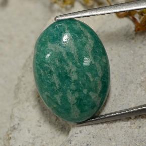 9.35カラットの天然青緑アマゾナイト（18×13.1 mm・オーバルカット）