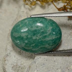 9.35カラットの天然青緑アマゾナイト（18×13.1 mm・オーバルカット）