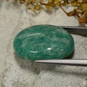 9.35カラットの天然青緑アマゾナイト（18×13.1 mm・オーバルカット）
