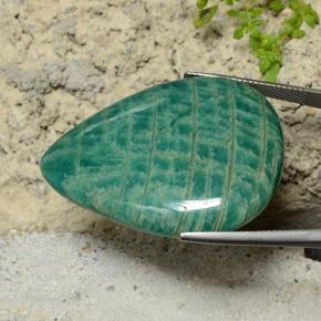 54.00カラットの天然ブルーグリーンアマゾナイト、洋梨の形、オペーク