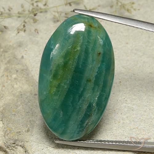 25.86ct 天然 グリーンブルー アマゾナイト, 楕円形, 半透明