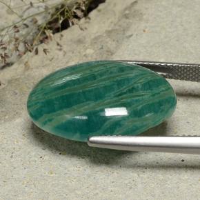 14.49カラットの天然ブルーグリーンアマゾナイト、オーバルカット、オペーク