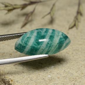 7.09カラットの天然青緑アマゾナイト、マーキス、オペーク