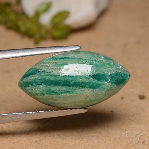 10.66ct 天然 パイングリーン アマゾナイト, マーキーズ, オペーク