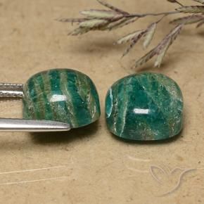 Shop natural 9.92ct ミディアムグリーン アマゾナイト gems, クッション, from マダガスカル at GemSelect. In stock, global shipping!