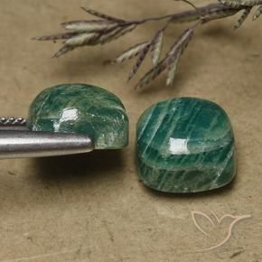 Shop natural 11.22ct ミディアムダークグリーン アマゾナイト gems, クッション, from マダガスカル at GemSelect. In stock, global shipping!