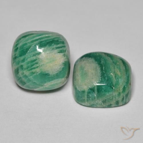 Shop natural 10.90ct ミディアムグリーン アマゾナイト gems, クッション, from マダガスカル at GemSelect. In stock, global shipping!