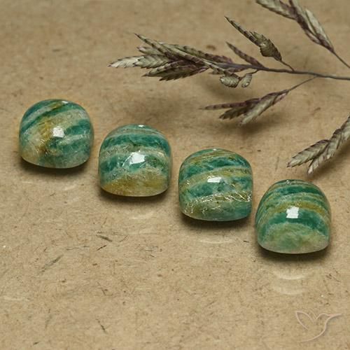 Shop natural 8.58ct ミディアムダークグリーン アマゾナイト gems, クッション, from マダガスカル at GemSelect. In stock, global shipping!