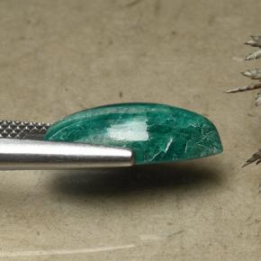 5.62カラットの天然ディープグリーンアマゾナイト、マーキス、オペーク