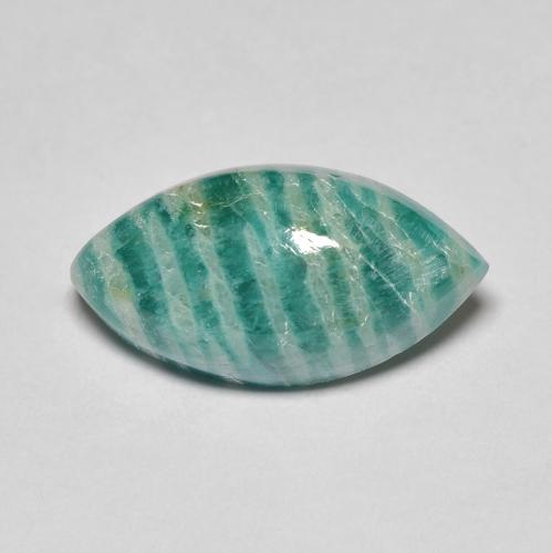 6.92カラットの天然パイングリーンアマゾナイト（17.6×9.2 mm・マーキス）