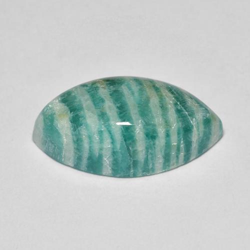 6.92カラットの天然パイングリーンアマゾナイト（17.6×9.2 mm・マーキス）