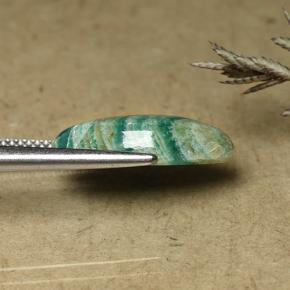 5.76カラットの天然青緑アマゾナイト、マーキス、オペーク