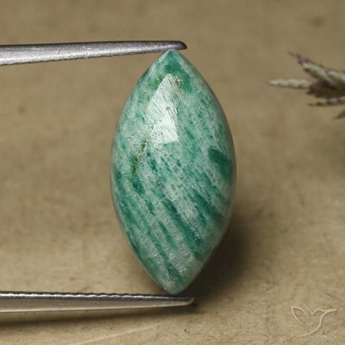 7.65ct 天然 パイングリーン アマゾナイト, マーキーズ, オペーク