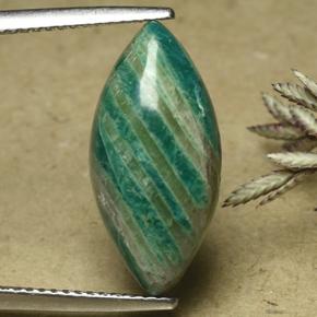 6.13カラットの天然ブルーグリーンアマゾナイト、マーキーズ、オペーク