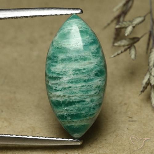 7.60ct 天然 クールグリーン アマゾナイト, マーキーズ, オペーク