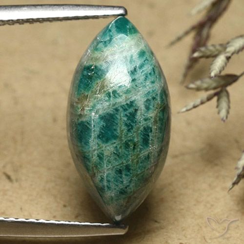 7.17ct 天然 パイングリーン アマゾナイト, マーキーズ, オペーク