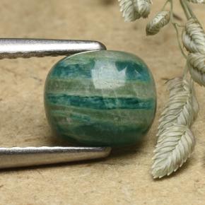 1.17カラットの天然青緑アマゾナイト、クッションカット、オペーク