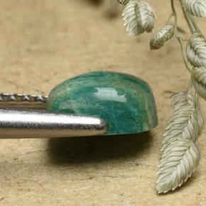 1.17カラットの天然青緑アマゾナイト、クッションカット、オペーク