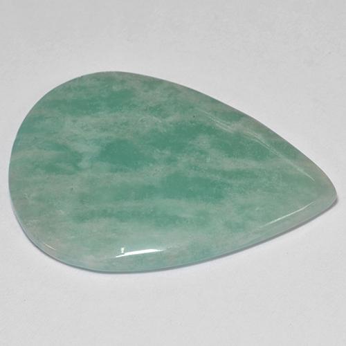 17.50カラットの天然青みがかった緑アマゾナイト（30×21.1 mm・洋梨の形）