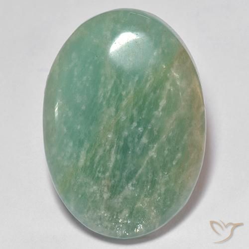 16.50ct 天然 ミディアム青みがかった緑 アマゾナイト, 楕円形, 半透明