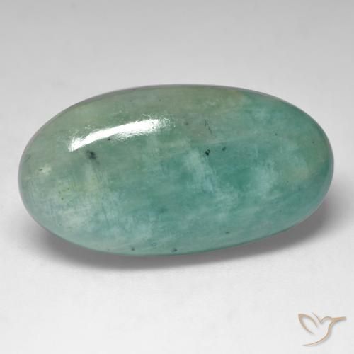 24.84ct 天然 青みがかったグリーン アマゾナイト, 楕円形, 半透明