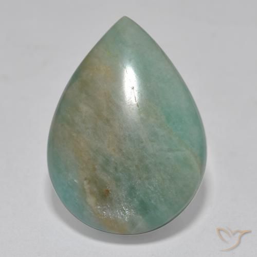 16.57ct 天然 グリーンブルートーン アマゾナイト, 洋梨の形, 半透明
