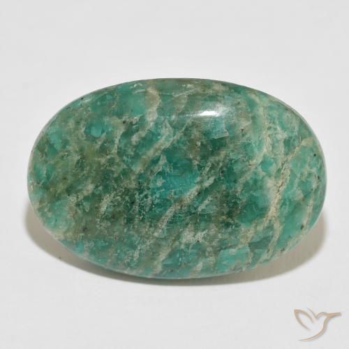 35.81ct 天然 クールグリーン アマゾナイト, 楕円形, オペーク