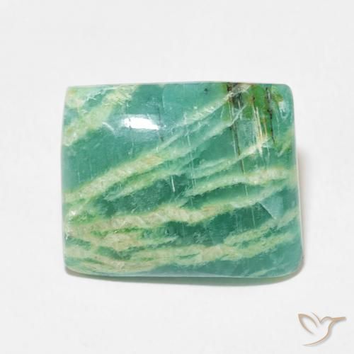 12.36ct 天然 ミディアムグリーン アマゾナイト, バゲット, オペーク