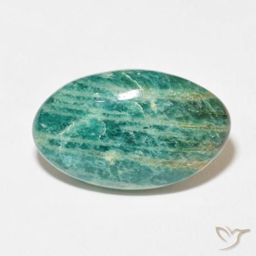 21.30ct 天然 クールグリーン アマゾナイト, 楕円形, オペーク