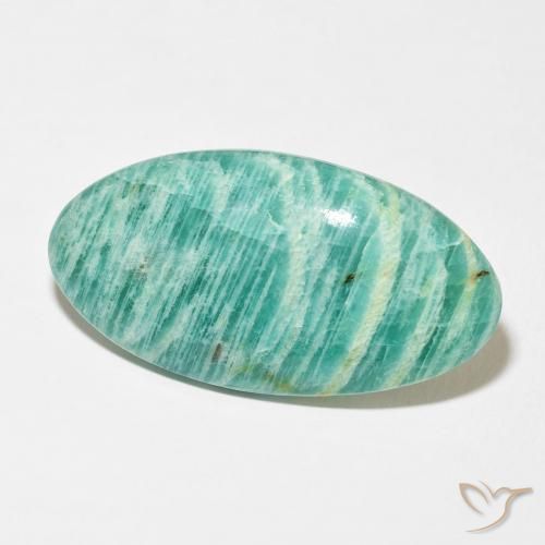 37.25カラットの天然Medium Dark-Greenアマゾナイト、楕円形、オペーク
