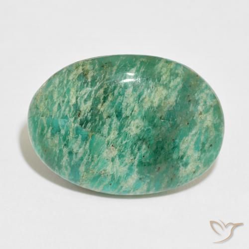 28.25ct 天然 ミディアムグリーン アマゾナイト, 楕円形, オペーク