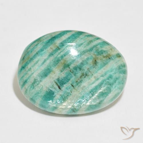 34.84ct 天然 マルチカラーグリーン アマゾナイト, 楕円形, オペーク