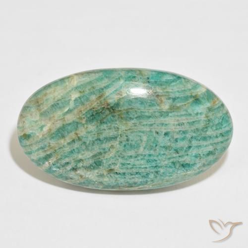92.44ct 天然 ミディアムグリーン アマゾナイト, 楕円形, オペーク