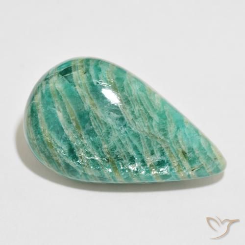 49.01ct 天然 パイングリーン アマゾナイト, 洋梨の形, オペーク