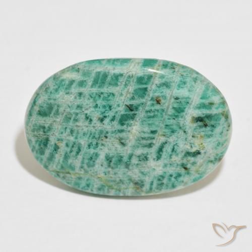 36.60ct 天然 クールグリーン アマゾナイト, 楕円形, オペーク