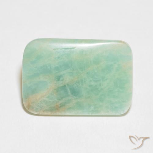 11.51ct 天然 薄いモスグリーン アマゾナイト, クッション, オペーク