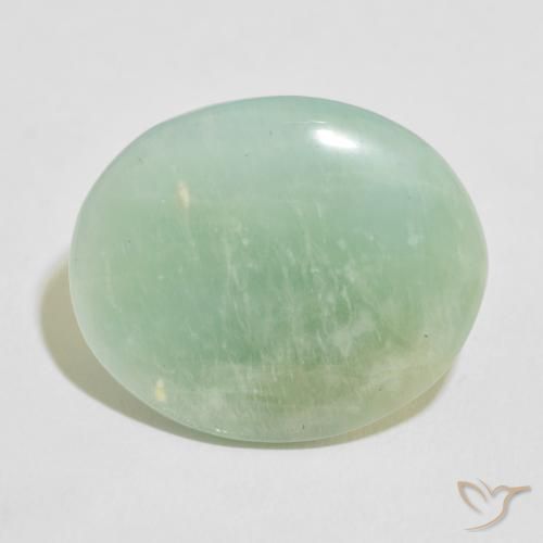 15.57ct 天然 ライトグリーン アマゾナイト, 楕円形, オペーク