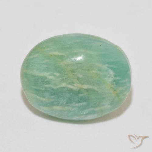 16.47ct 天然 薄いシーグリーン アマゾナイト, 楕円形, オペーク