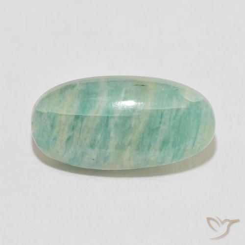 7.77ct 天然 薄いシーグリーン アマゾナイト, 楕円形, オペーク