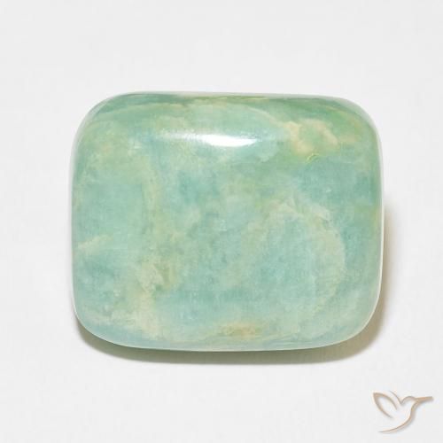 22.58ct 天然 ミディアムグリーン アマゾナイト, クッション, オペーク