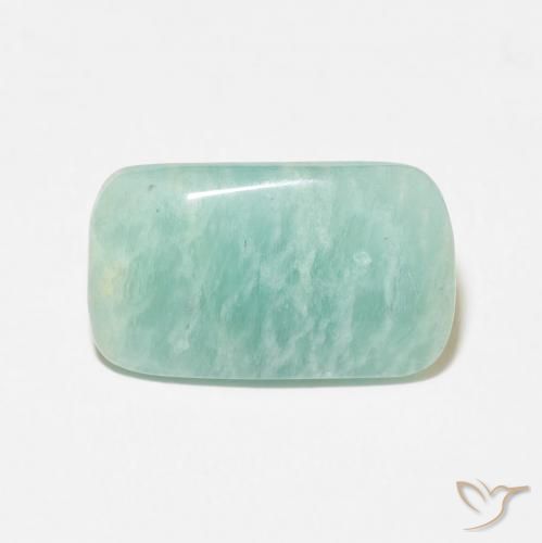 6.20ct 天然 薄いグリーン アマゾナイト, クッション, オペーク