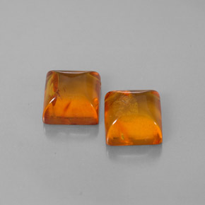 カラットの天然イエローオレンジ琥珀（アンバー）（8×8 mm・透明）