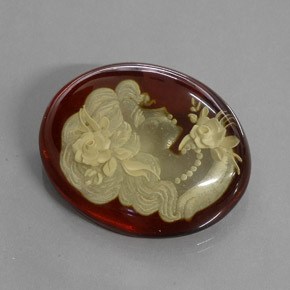 18.51カラットの天然オレンジブラウン琥珀（アンバー）、透明、透明/半透明