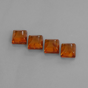カラットの天然イエローオレンジ琥珀（アンバー）（8×8 mm・透明）