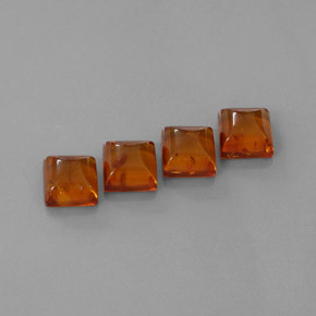 カラットの天然イエローオレンジ琥珀（アンバー）（8×8 mm・透明）