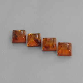 カラットの天然イエローオレンジ琥珀（アンバー）（8.1×8 mm・透明）