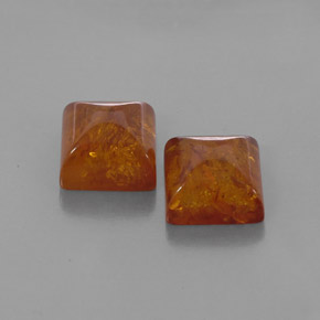 カラットの天然琥珀（アンバー）琥珀（アンバー）（8×8 mm・透明）