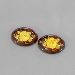 カラットの天然イエローオレンジ琥珀（アンバー）（17.8×12.9 mm・透明）