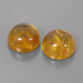 カラットの天然イエローオレンジ琥珀（アンバー）（9.60 mm・透明）