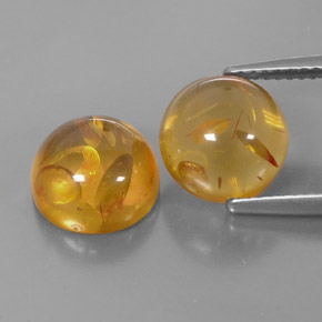 カラットの天然イエローオレンジ琥珀（アンバー）（9.60 mm・透明）